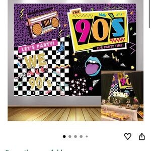 90s Party Backdrop with Retro Design